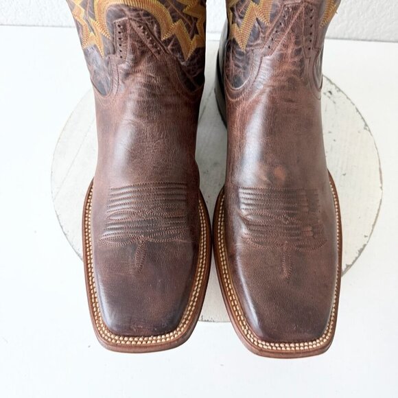 Rod Patrick Mens Cowboy Boots 12.5 A Perro Loco Brown Leather Western Square Toe - Picture 7 of 15